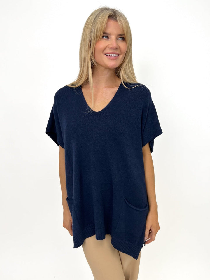 Kate & Pippa Anna Knit Jumper In Navy-Nicola Ross