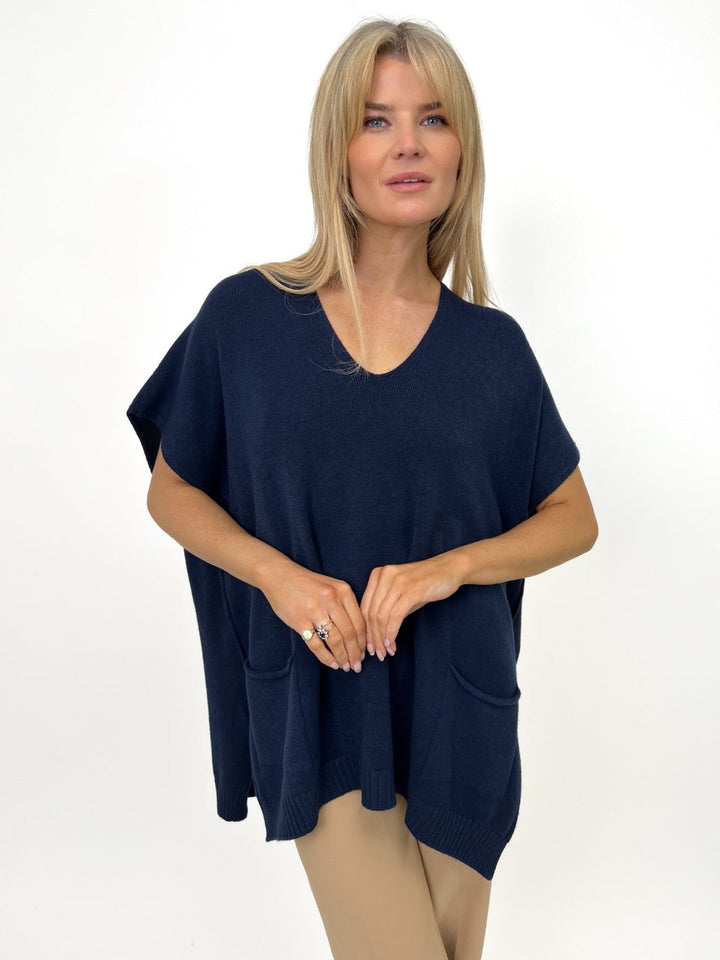 Kate & Pippa Anna Knit Jumper In Navy-Nicola Ross