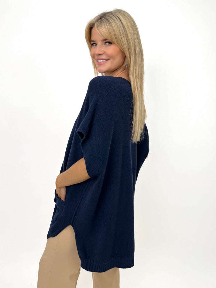 Kate & Pippa Anna Knit Jumper In Navy-Nicola Ross