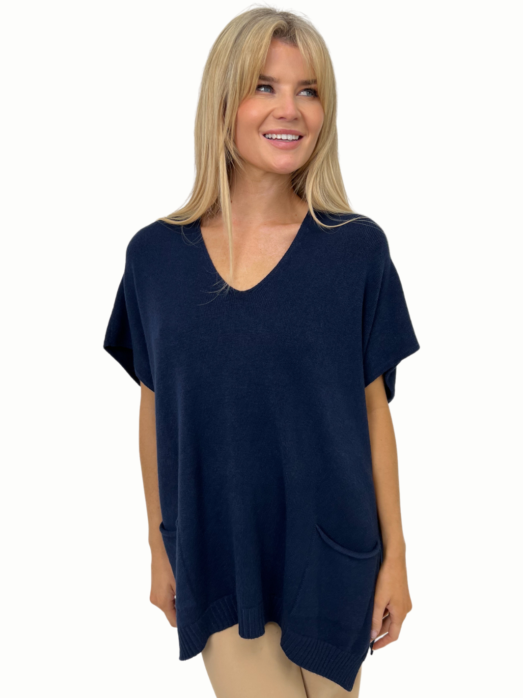 Kate & Pippa Anna Knit Jumper In Navy-Nicola Ross
