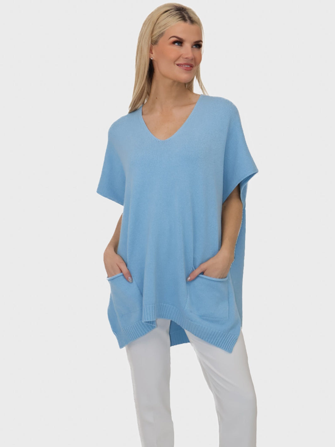 Kate & Pippa Anna Knit Jumper In Sky Blue-Nicola Ross