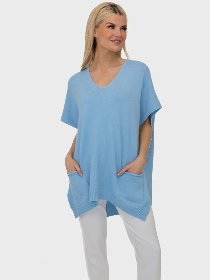 Kate & Pippa Anna Knit Jumper In Sky Blue-Nicola Ross