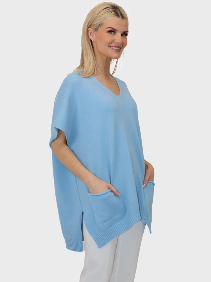 Kate & Pippa Anna Knit Jumper In Sky Blue-Nicola Ross