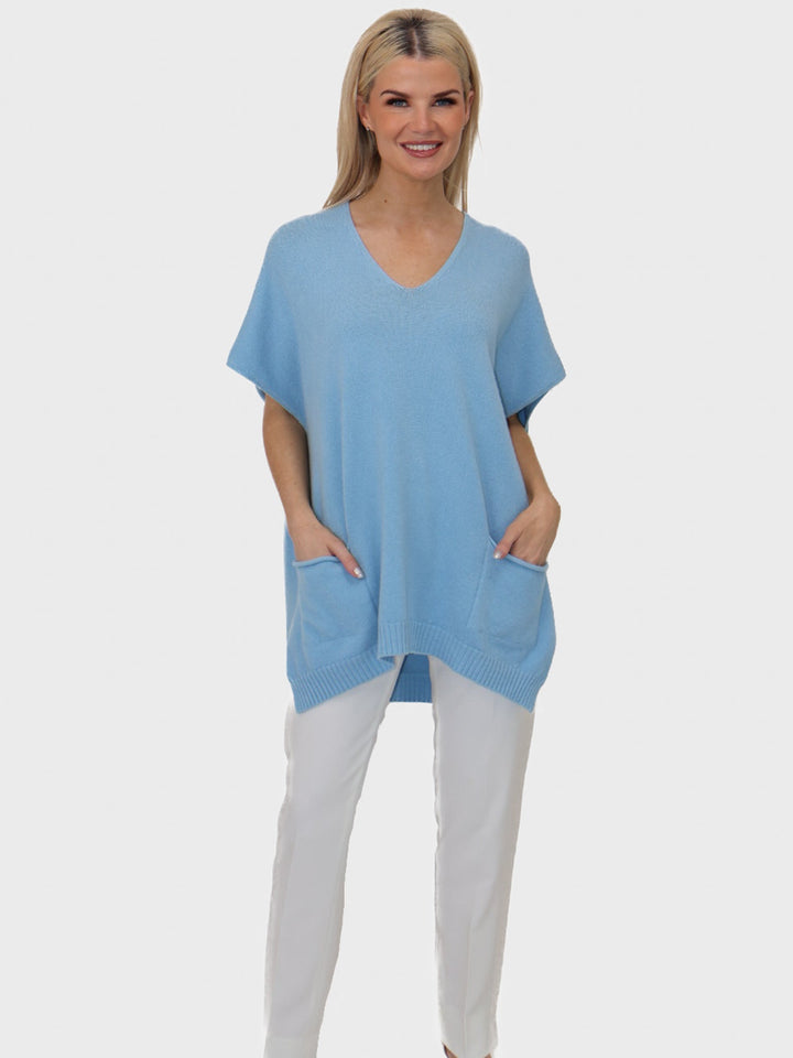 Kate & Pippa Anna Knit Jumper In Sky Blue-Nicola Ross