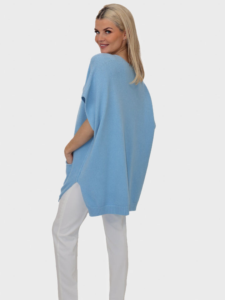 Kate & Pippa Anna Knit Jumper In Sky Blue-Nicola Ross
