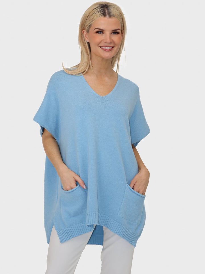 Kate & Pippa Anna Knit Jumper In Sky Blue-Nicola Ross