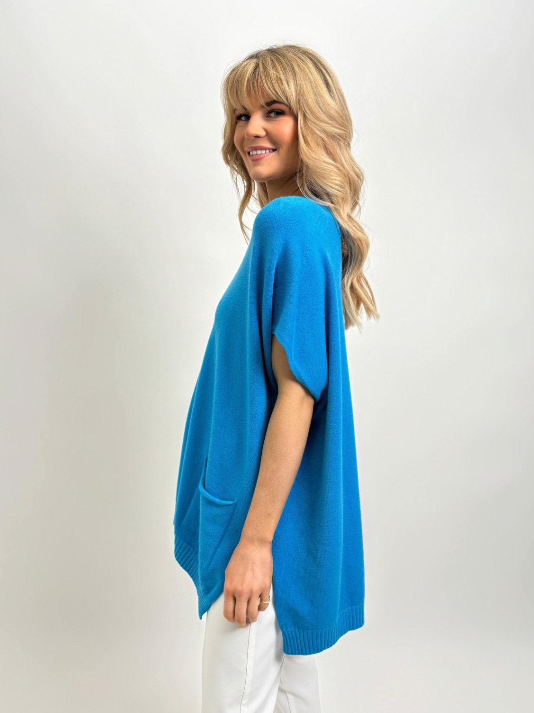 Kate Pippa Anna Knit Jumper In Tiffany Blue Nicola Ross