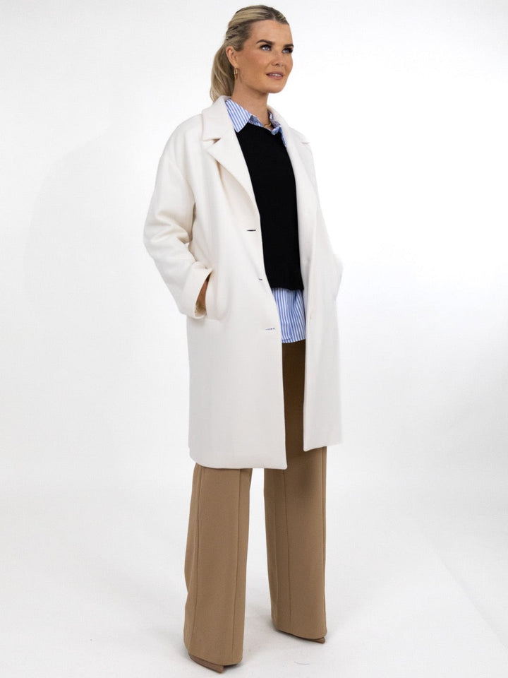Kate & Pippa Arezzo Coat In Cream-Nicola Ross