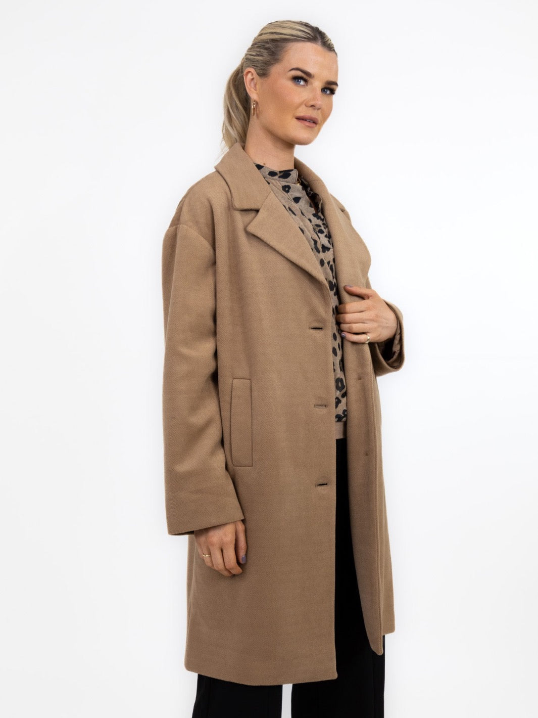 Kate & Pippa Arezzo Coat In Tan-Nicola Ross