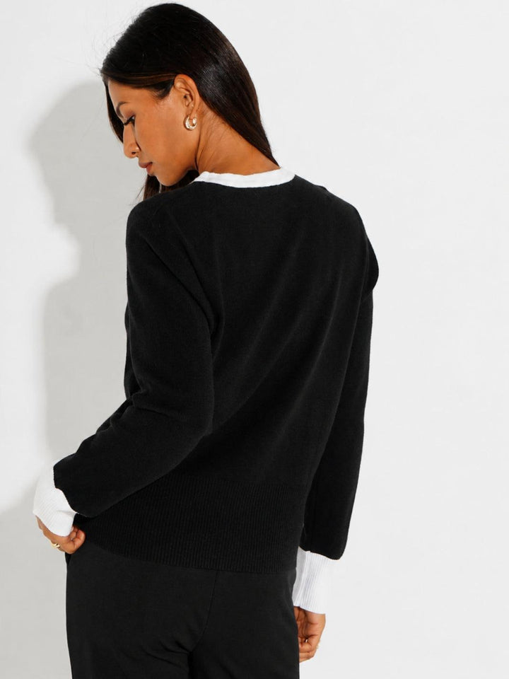 Kate & Pippa Aspen Bow Knit In Black-Nicola Ross