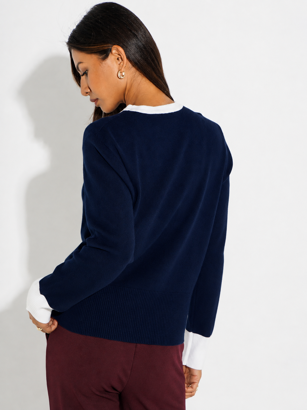 Kate & Pippa Aspen Bow Knit In Navy-Nicola Ross