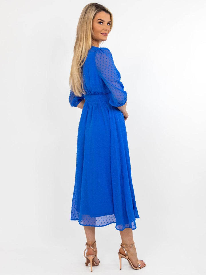 Kate & Pippa Audrey Midi Dress In Blue-Nicola Ross
