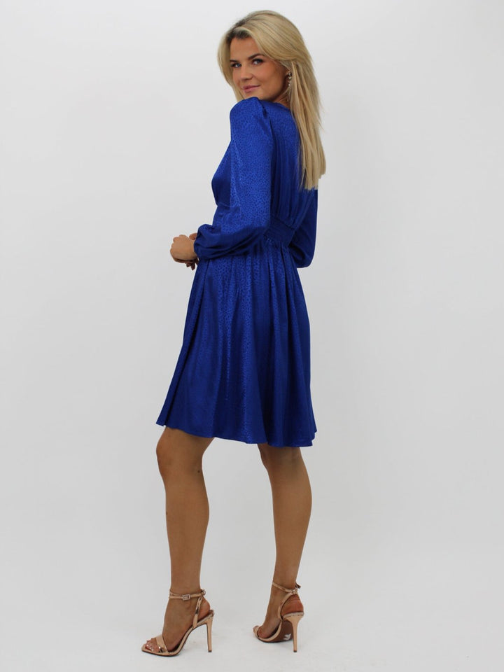 Kate & Pippa Audrey Mini Dress In Blue Print-Nicola Ross