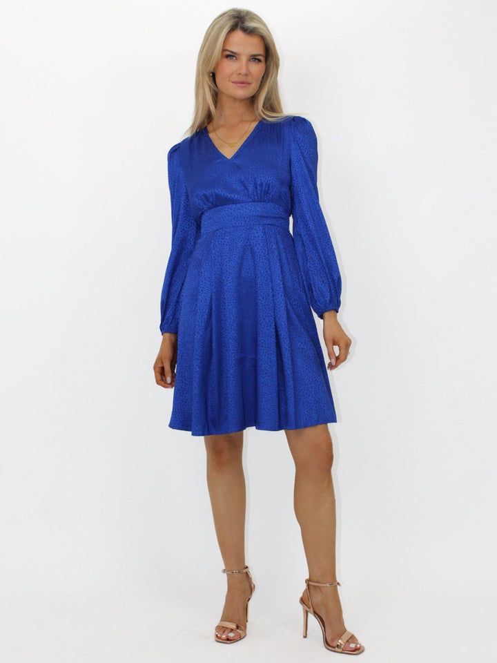 Kate & Pippa Audrey Mini Dress In Blue Print-Nicola Ross