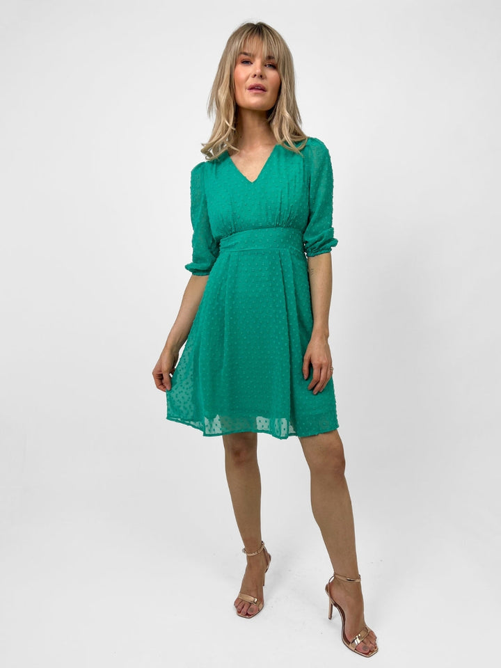 Kate & Pippa Audrey Mini Dress In Green-Nicola Ross