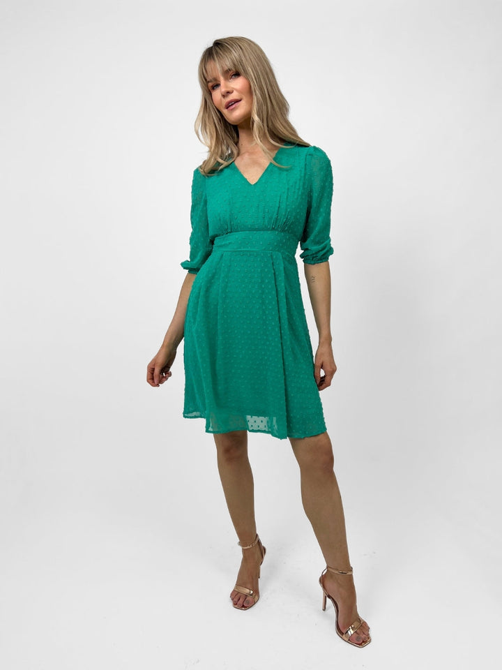 Kate & Pippa Audrey Mini Dress In Green-Nicola Ross
