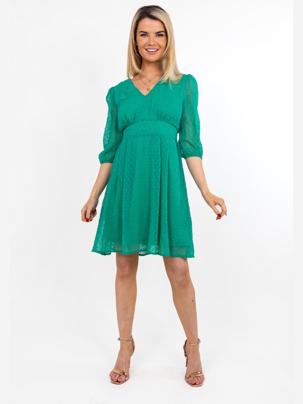 Kate & Pippa Audrey Mini Dress In Green-Nicola Ross