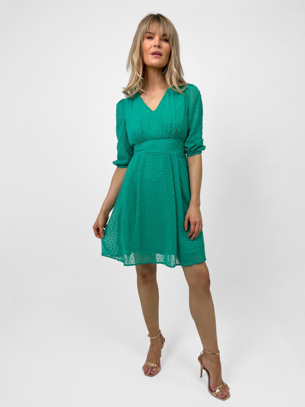 Kate & Pippa Audrey Mini Dress In Green-Nicola Ross