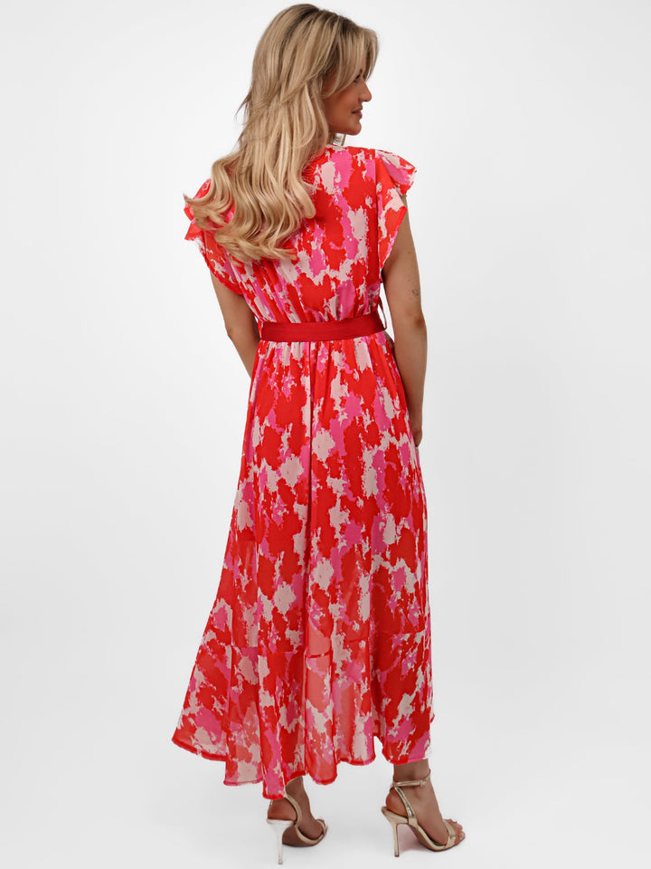 Kate & Pippa Ballerina Dress In Red/Pink Print-Nicola Ross