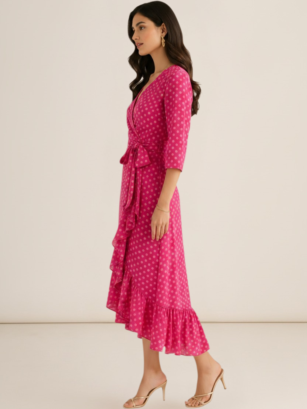 Kate & Pippa Ballerina Midi Dress In Pink Print-Occasion Wear-Guest of the wedding-Nicola Ross