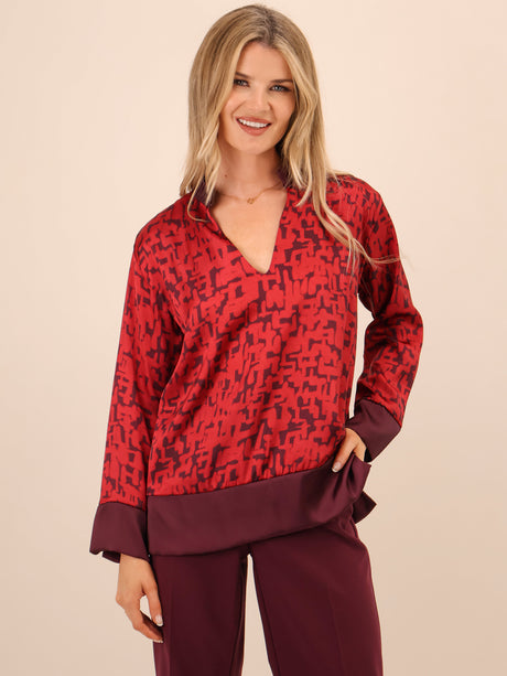 Kate & Pippa Barca Top In Red-Nicola Ross