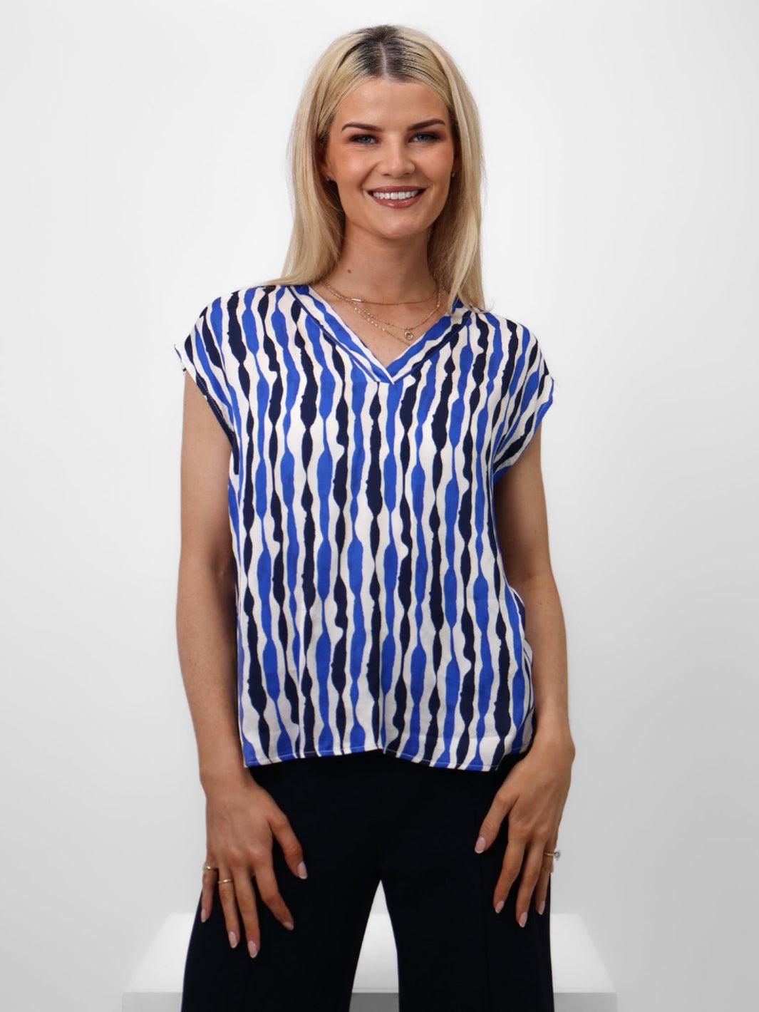 Kate & Pippa Becky Top In Navy-Nicola Ross