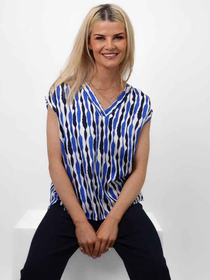 Kate & Pippa Becky Top In Navy-Nicola Ross