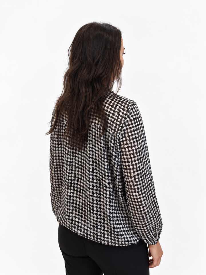 Kate & Pippa Bella Band Top In Beige Lurex Print-Nicola Ross