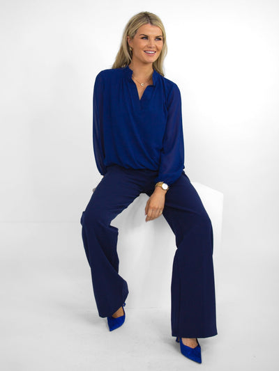 Kate & Pippa Bella Band Top In Blue-Nicola Ross
