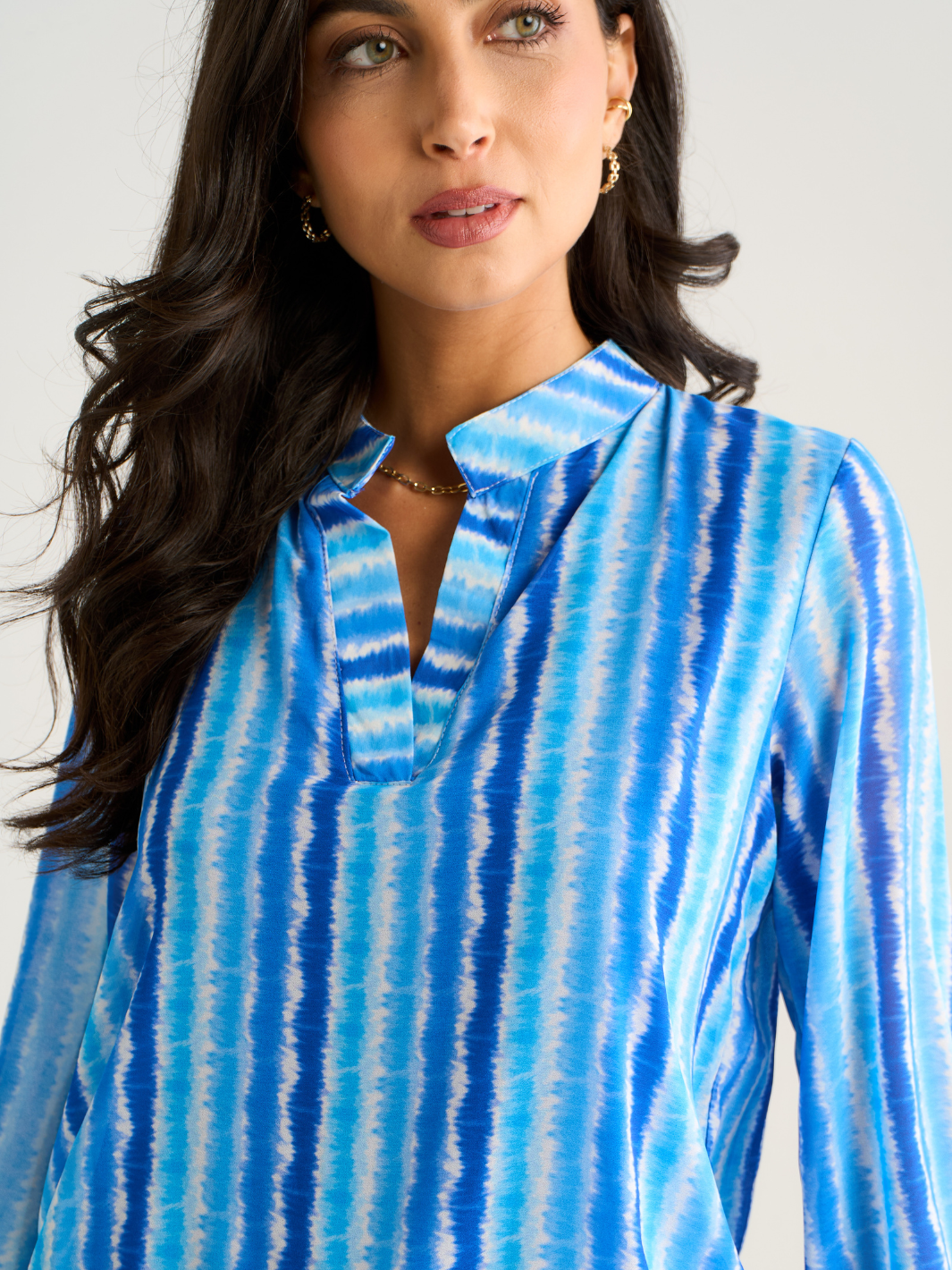 Kate & Pippa Bella Band Top In Blue Wave Print-Nicola Ross