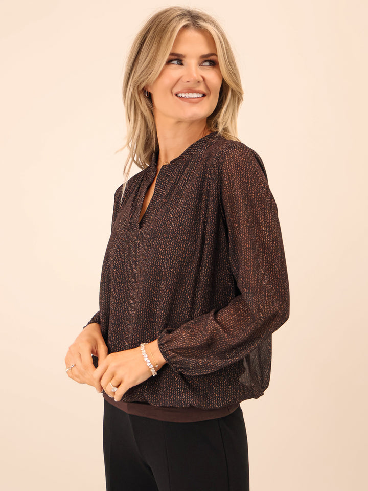 Kate & Pippa Bella Band Top In Brown-Nicola Ross