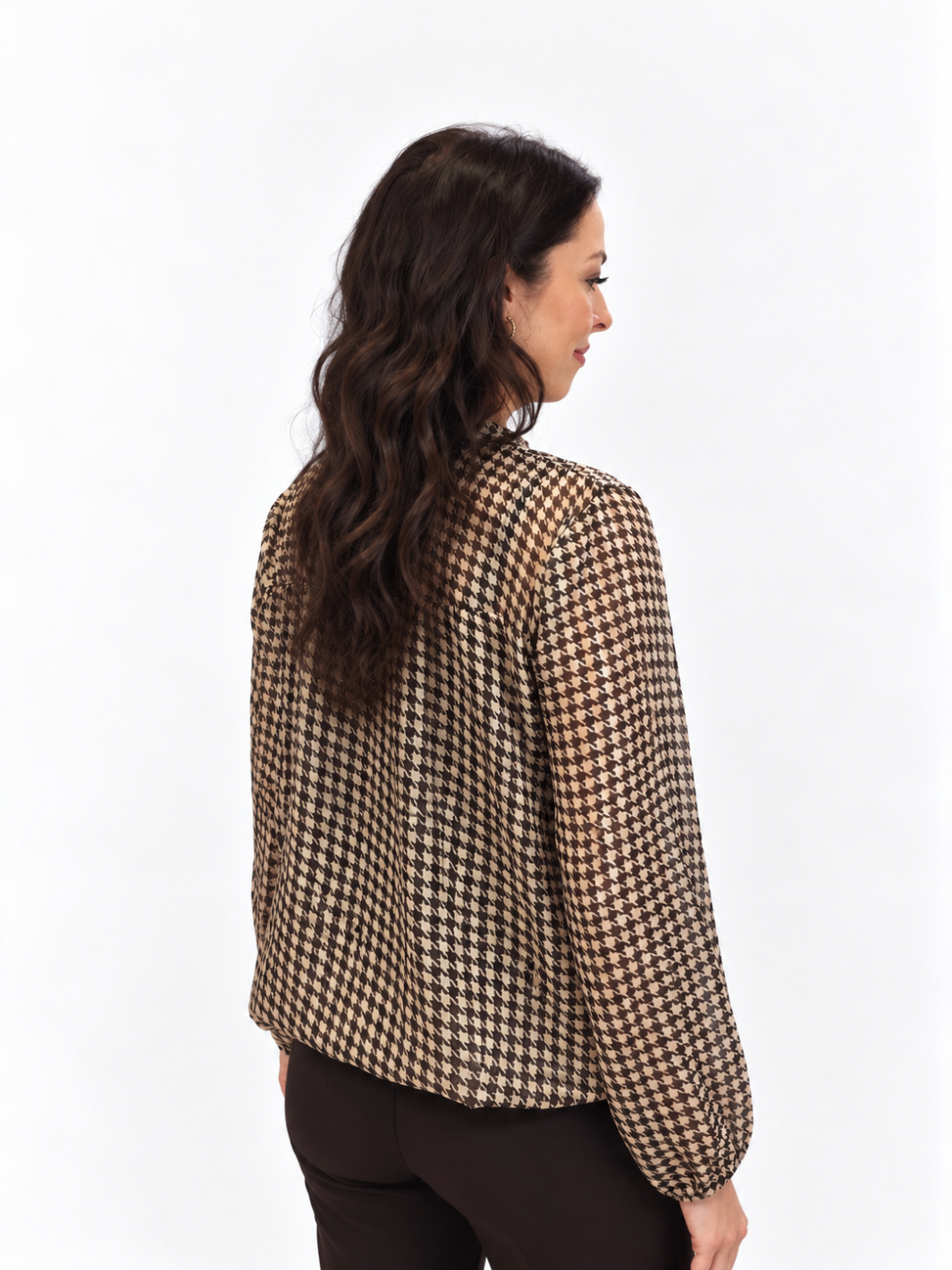 Kate & Pippa Bella Band Top In Brown Lurex Print-Nicola Ross