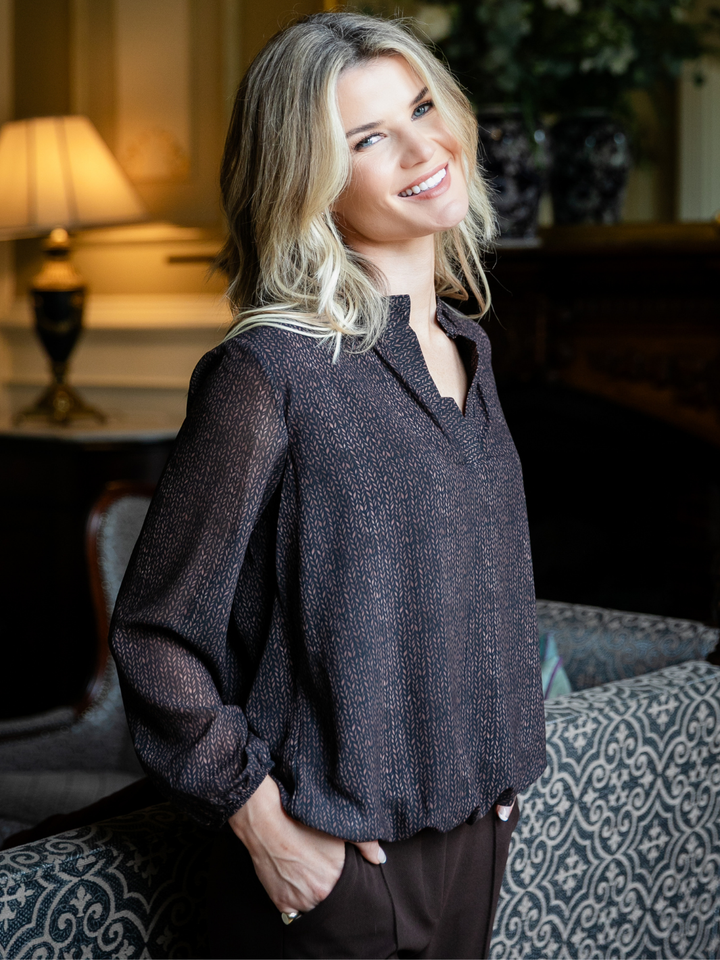 Kate & Pippa Bella Band Top In Brown-Nicola Ross