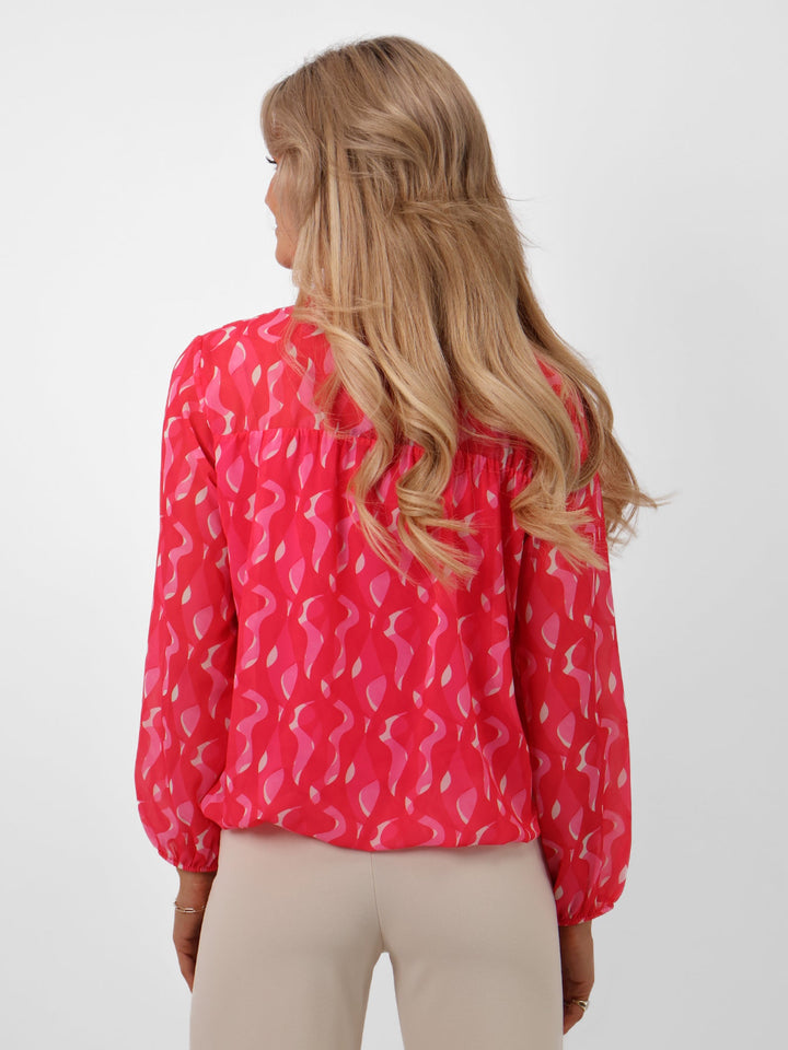 Kate & Pippa Bella Band Top In Cerise Pink Print-Nicola Ross