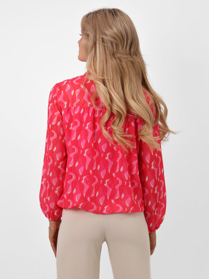 Kate & Pippa Bella Band Top In Cerise Pink Print-Nicola Ross