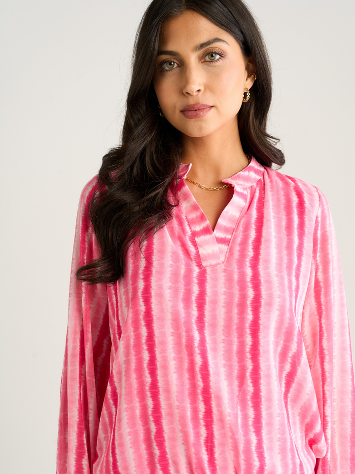 Kate & Pippa Bella Band Top In Cerise Wave Print-Nicola Ross