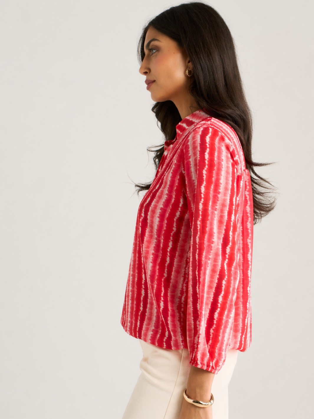 Kate & Pippa Bella Band Top In Coral Wave Print-Nicola Ross