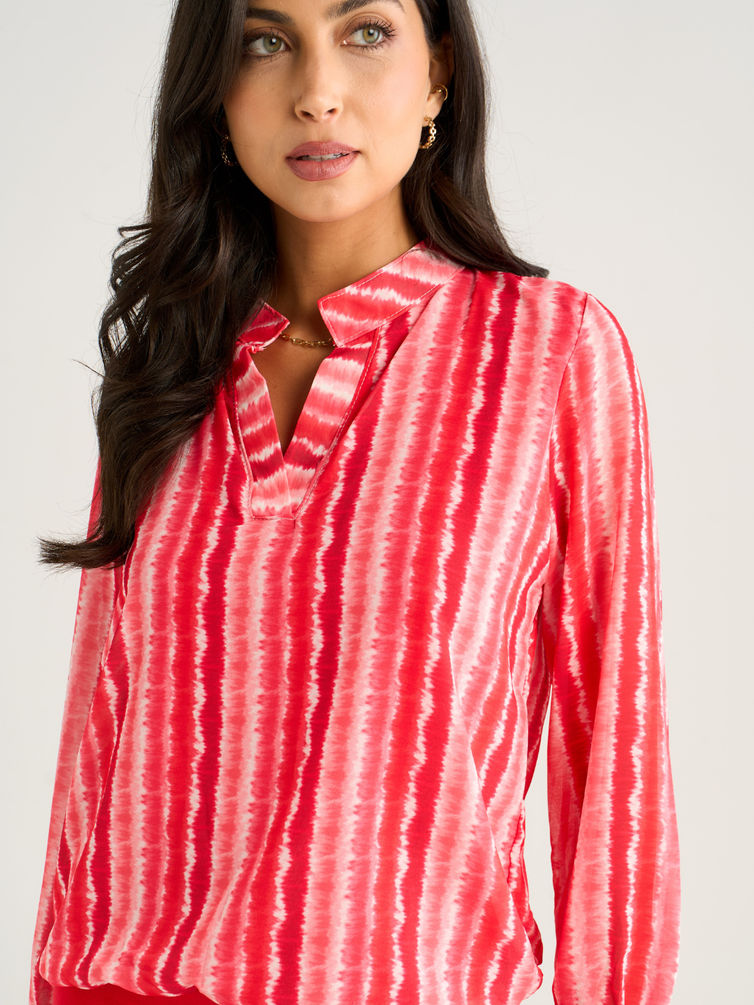 Kate & Pippa Bella Band Top In Coral Wave Print-Nicola Ross