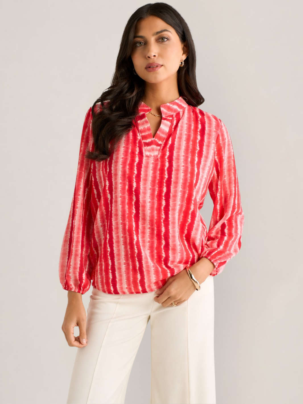 Kate & Pippa Bella Band Top In Coral Wave Print-Nicola Ross