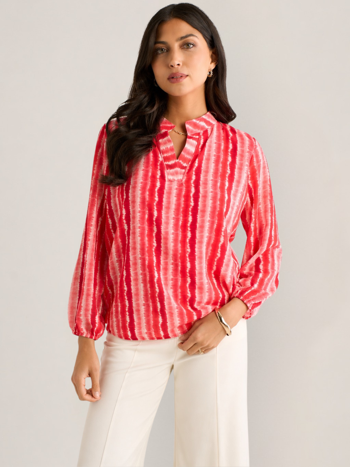 Kate & Pippa Bella Band Top In Coral Wave Print-Nicola Ross
