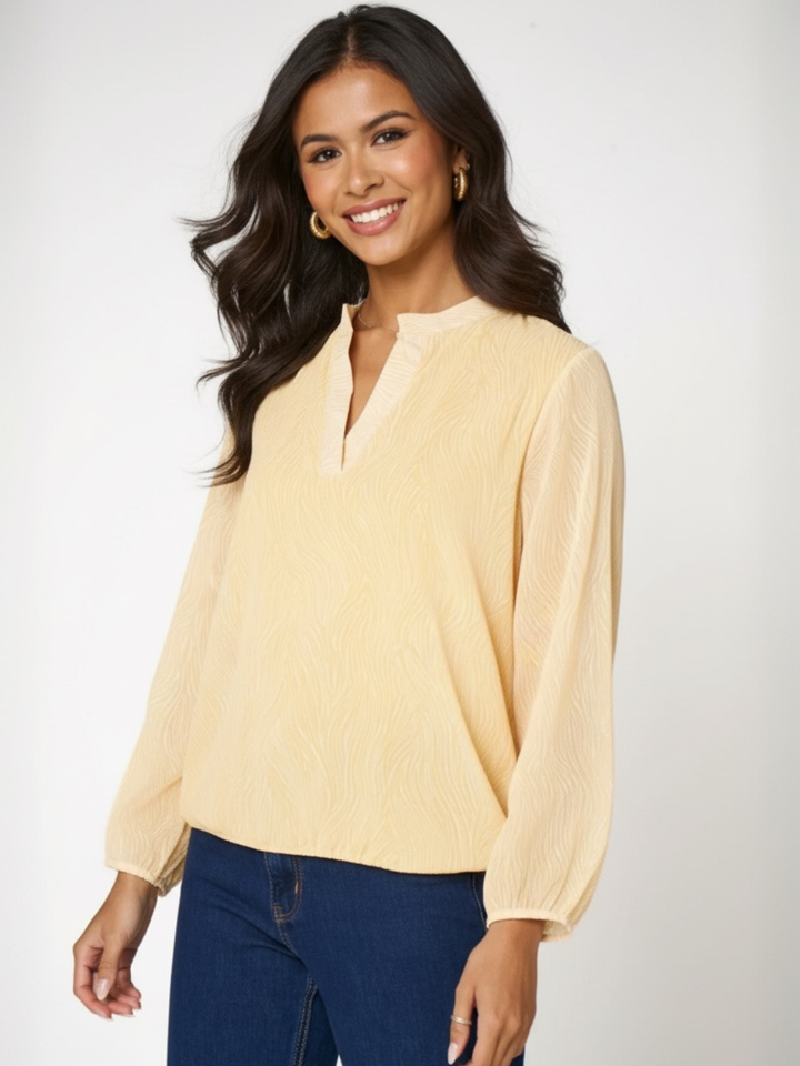 Kate & Pippa Bella Band Top In Lemon Print-Nicola Ross