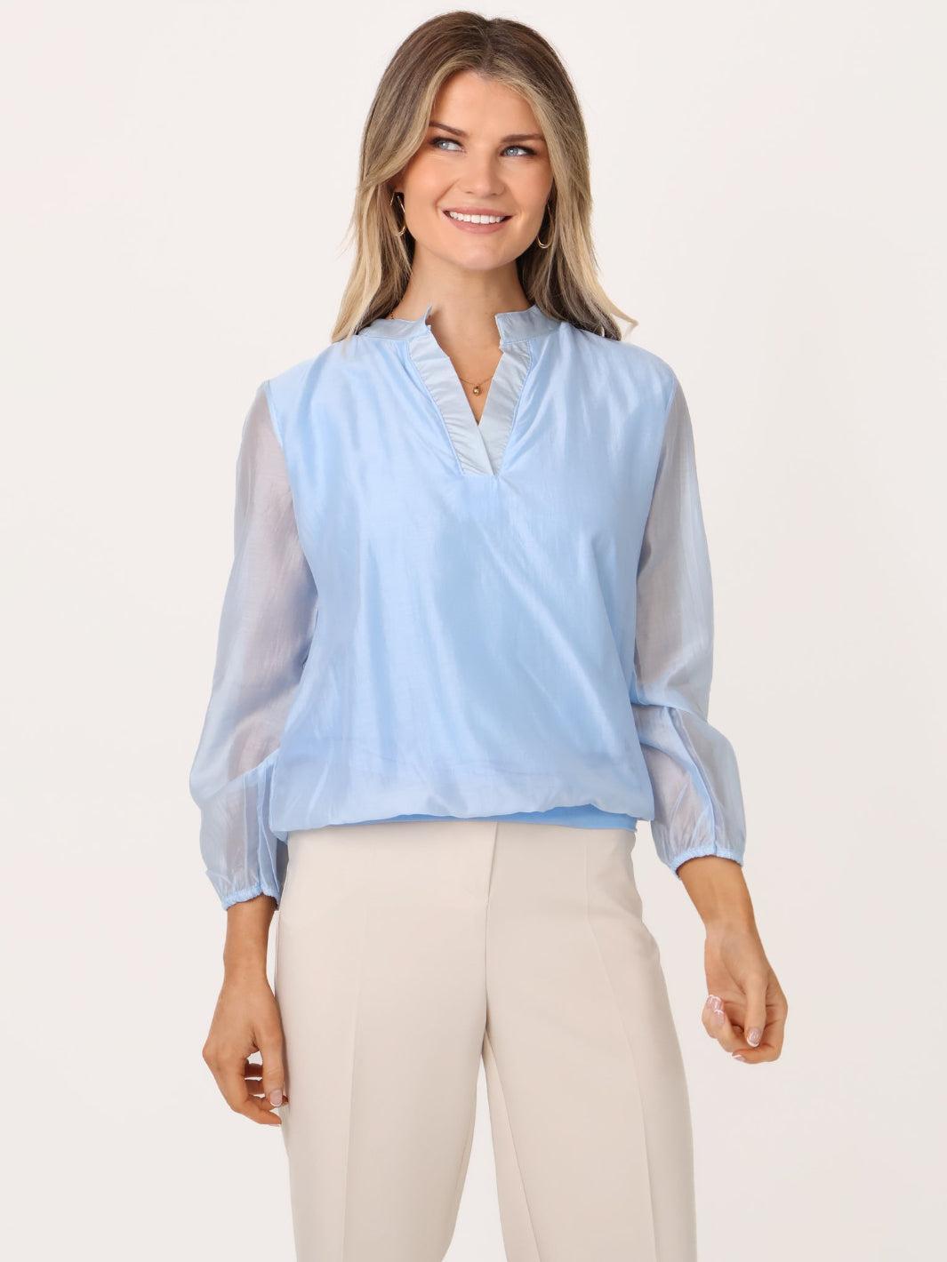 Kate & Pippa Bella Band Top In Light Blue-Nicola Ross