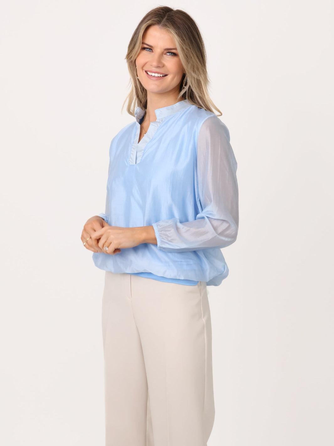 Kate & Pippa Bella Band Top In Light Blue-Nicola Ross