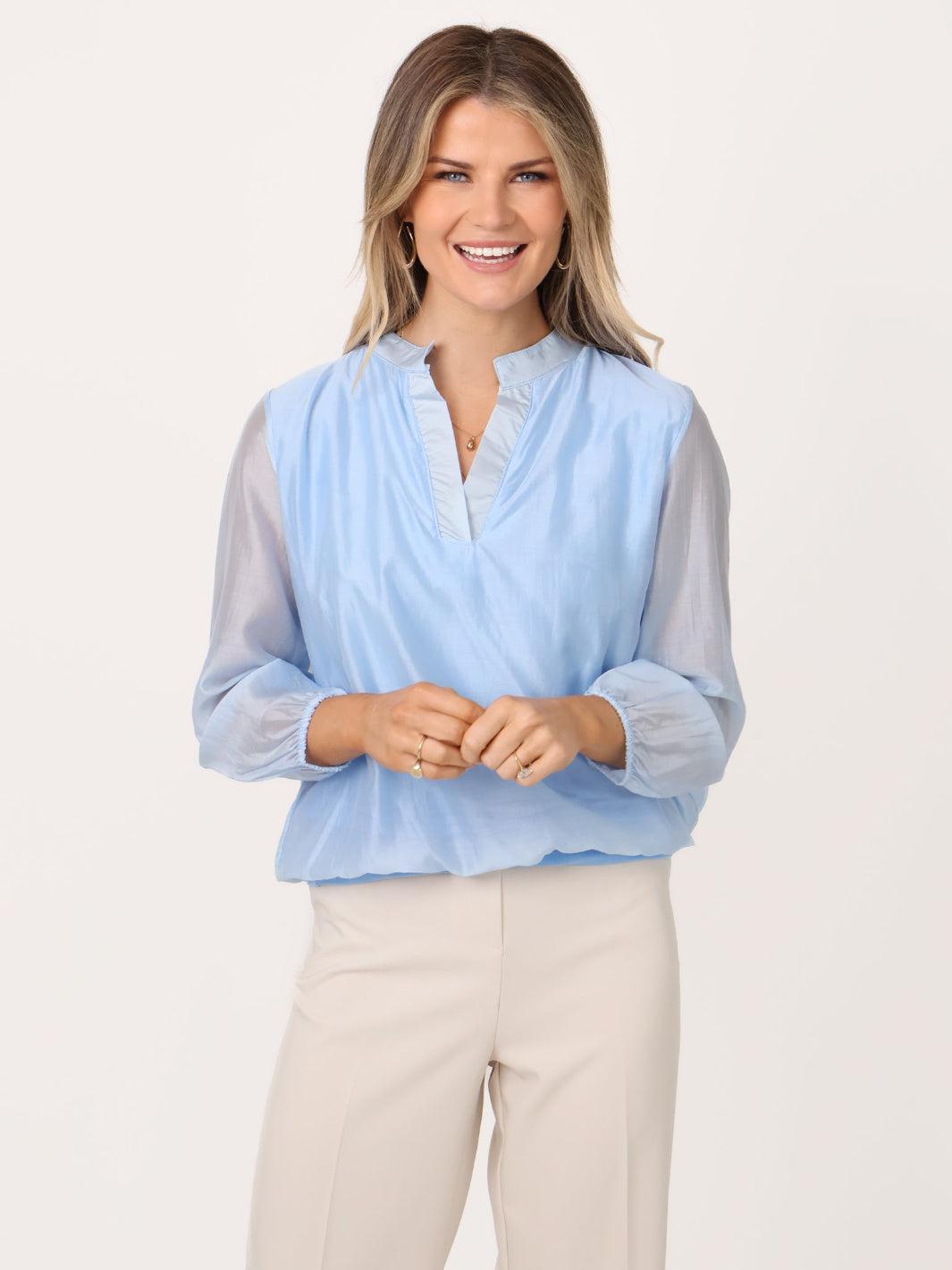 Kate & Pippa Bella Band Top In Light Blue-Nicola Ross