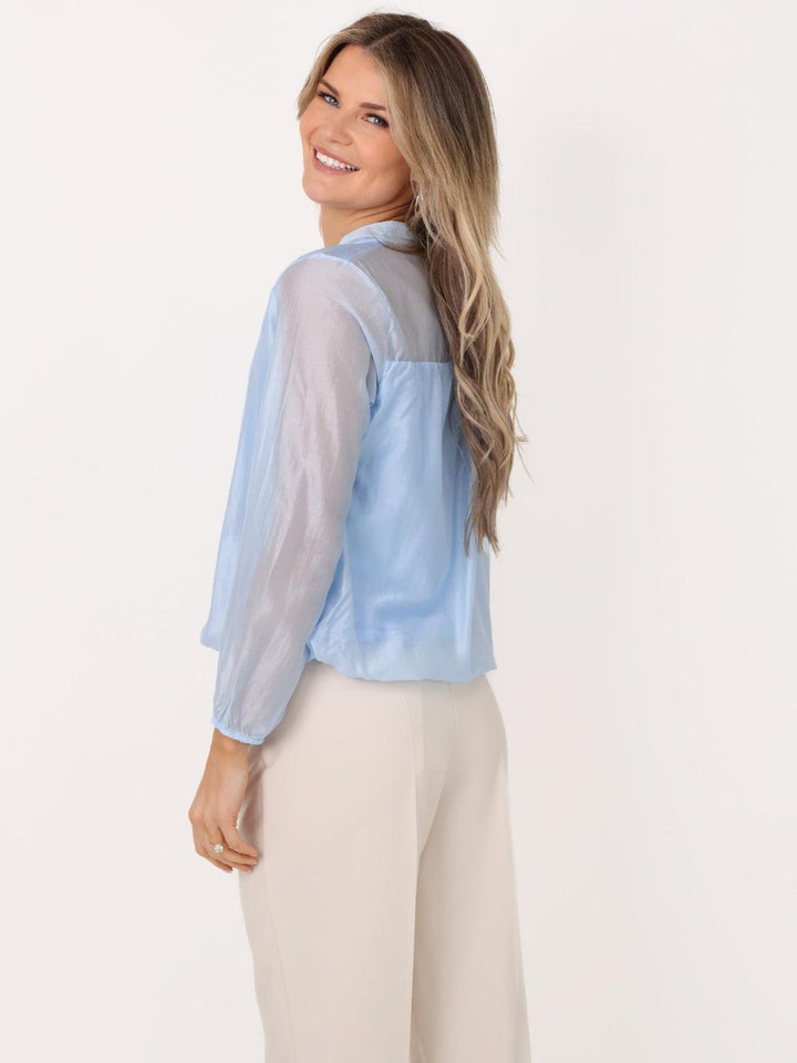 Kate & Pippa Bella Band Top In Light Blue-Nicola Ross
