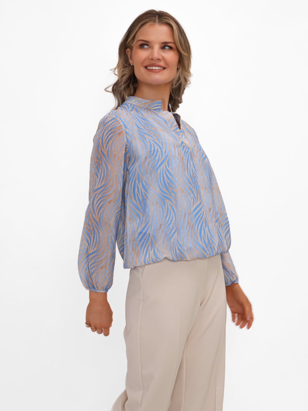 Kate & Pippa Bella Band Top In Light Blue-Nicola Ross