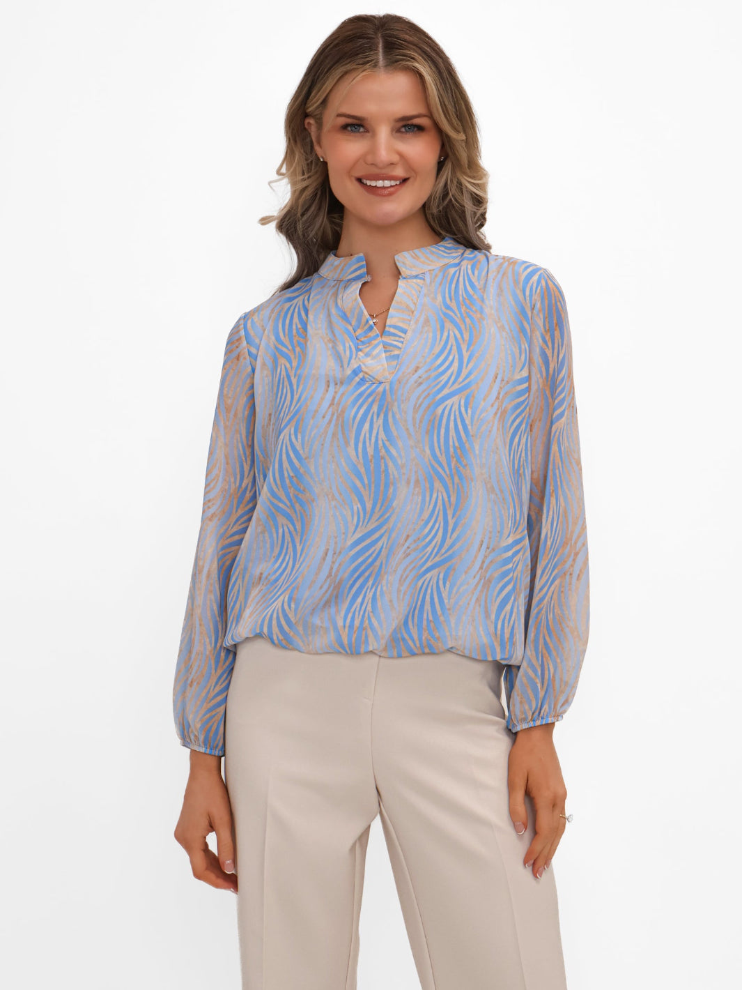 Kate & Pippa Bella Band Top In Light Blue-Nicola Ross