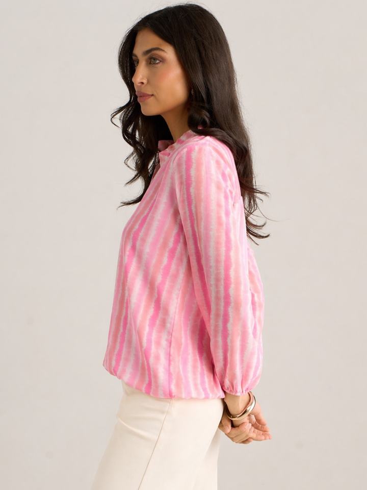 Kate & Pippa Bella Band Top In Light Pink Wave Print-Nicola Ross