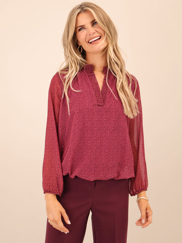 Kate & Pippa Bella Band Top In Magenta-Nicola Ross