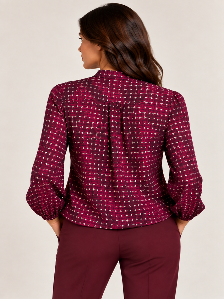 Kate & Pippa Bella Band Top In Magenta Geo Print-Nicola Ross